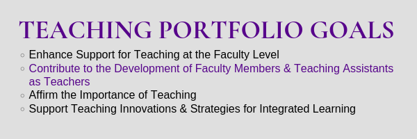 Portfolio goal: Teaching Development