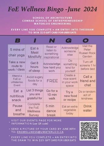 June 2024 Wellness Bingo