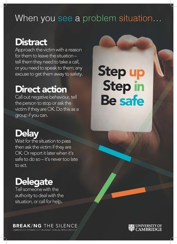 poster showing the 4Ds of intervention, distracti, direct action, delay, delegate