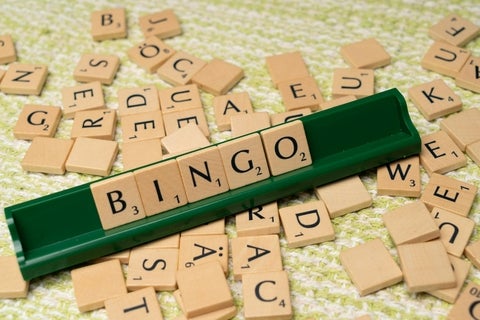 scrabble tiles spelling bingo