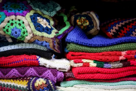 pile of blankets