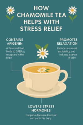 information on how chamomile tea helps with stress