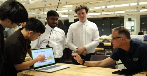 students present work