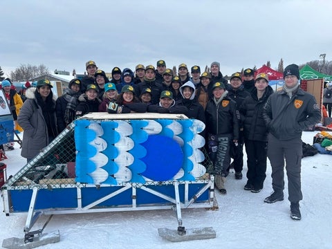 Waterloo Engineering team poses at the Great Northern Concrete Toboggan Race