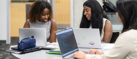 Group of students on laptops