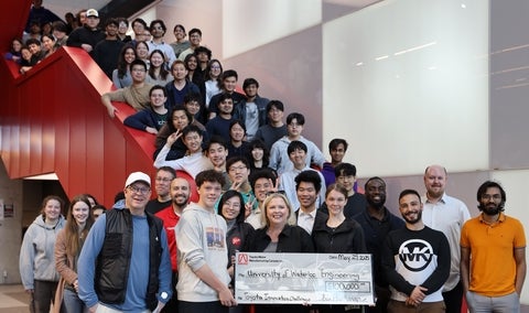 Group of people standing on stairs