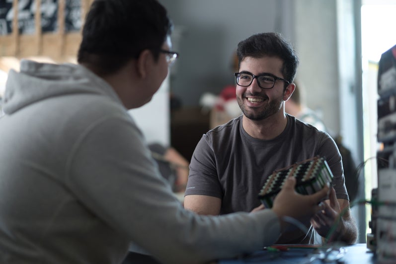 Students in electronics lab