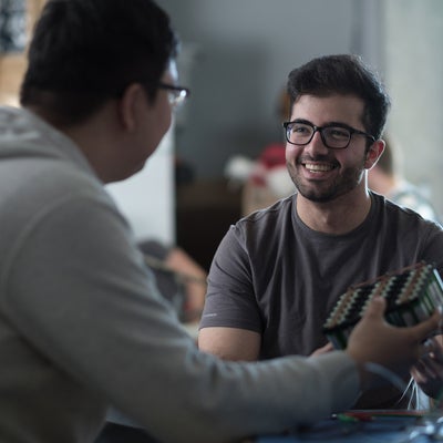 Students in electronics lab