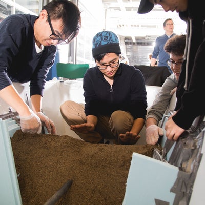 Students working on design project