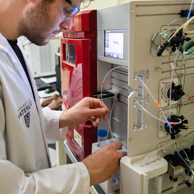 Student in lab