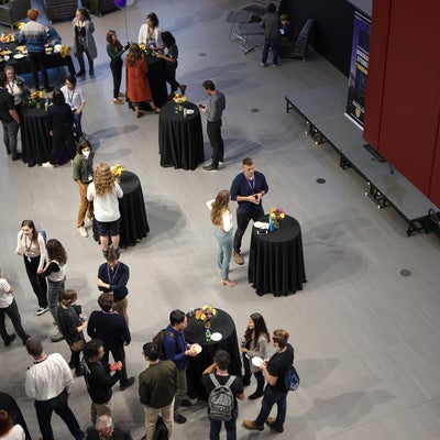 Aerial shot of the reception.