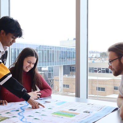 Group of students working on project