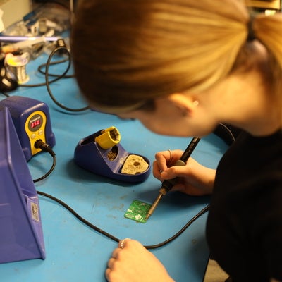 Student working on project