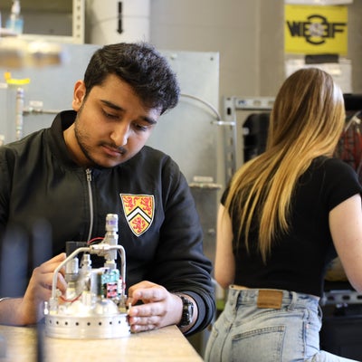 Students working in lab