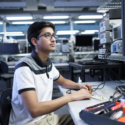 Student working in lab