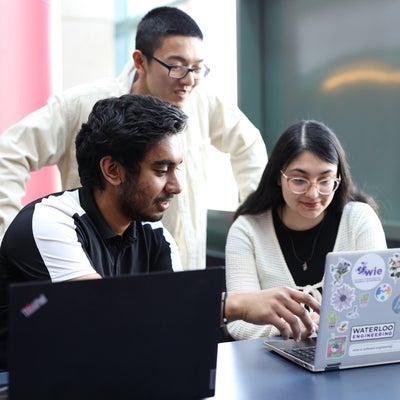Students working on laptops