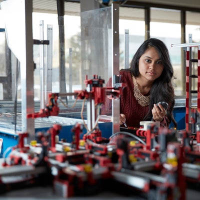 Student working on project