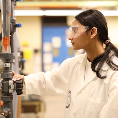 Student working in lab