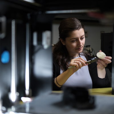 Student working in lab
