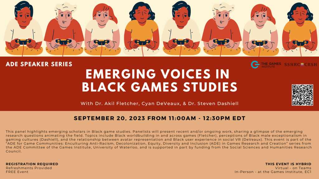 Emerging Voices in Black Games Studies event poster