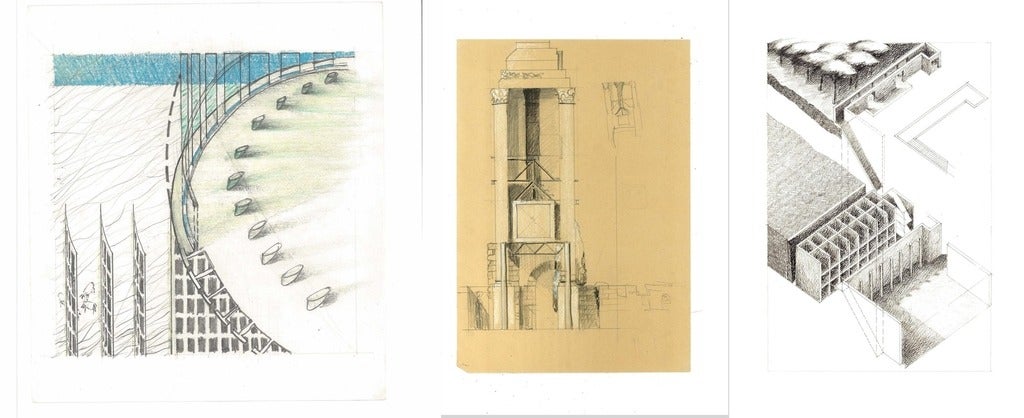Sketches by Waterloo Architecture graduates Alison Brooks, Howard Sutcliffe and Lisa Rapoport completed during their Rome terms.