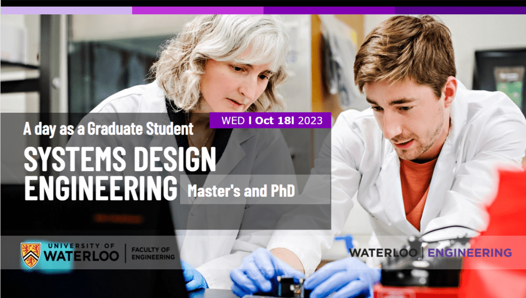 Systems Design Engineering Masters and PhD Webinar