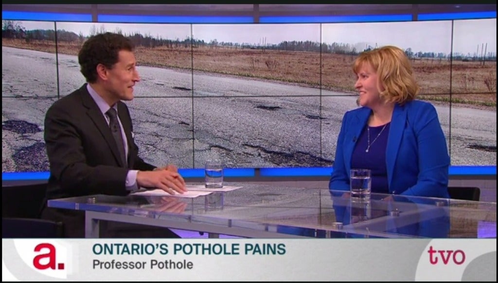 Steve Paikin of The Agenda interviews Professor Susan Tighe of Waterloo Engineering on TVO.