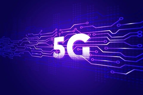 5G graphic purple