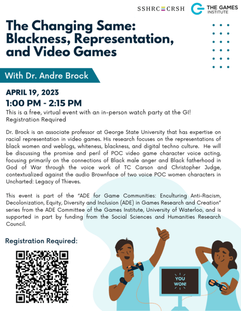 A promotional poster for "The Changing Same: Blackness, Representation, and Video Games"