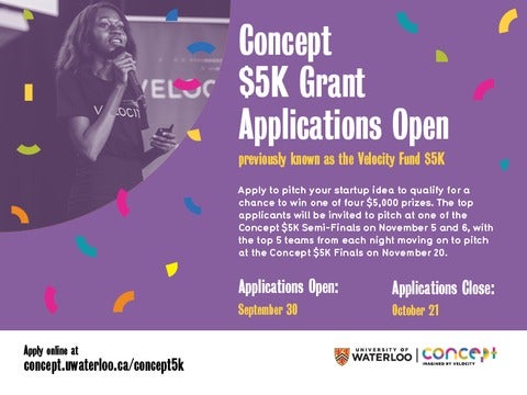 Concept $5k grant application flyer