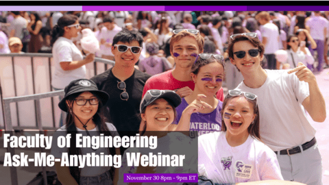 Students smiling with webinar name in corner