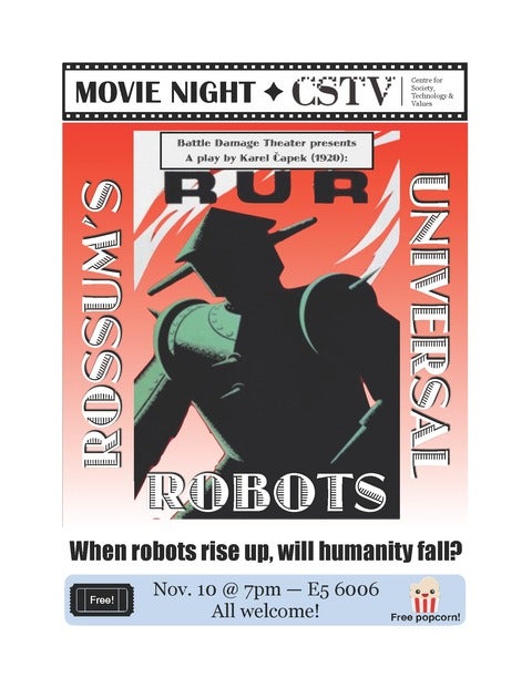 CSTV Movie Night: Rossum’s Universal Robots