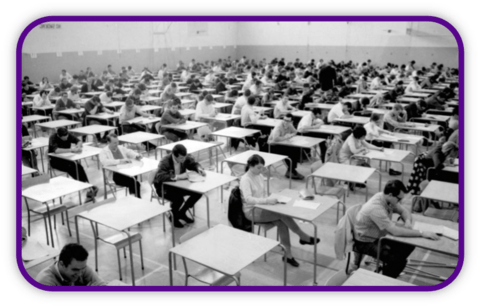 Students writing an exam