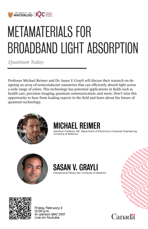 Quantum Today: Metamaterials for Broadband Light Absorption event poster