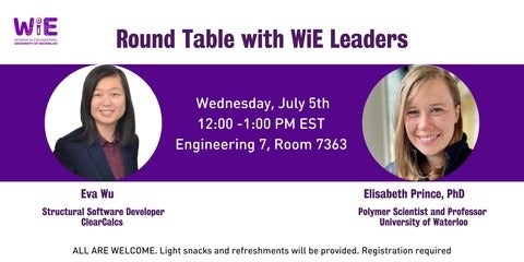 Please join WiE for a Round Table with WiE leaders on July 5th from 12pm-1pm in E7-7363 