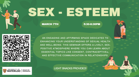 Poster for Sex-Esteem event March 7th 5:30-6:30pm