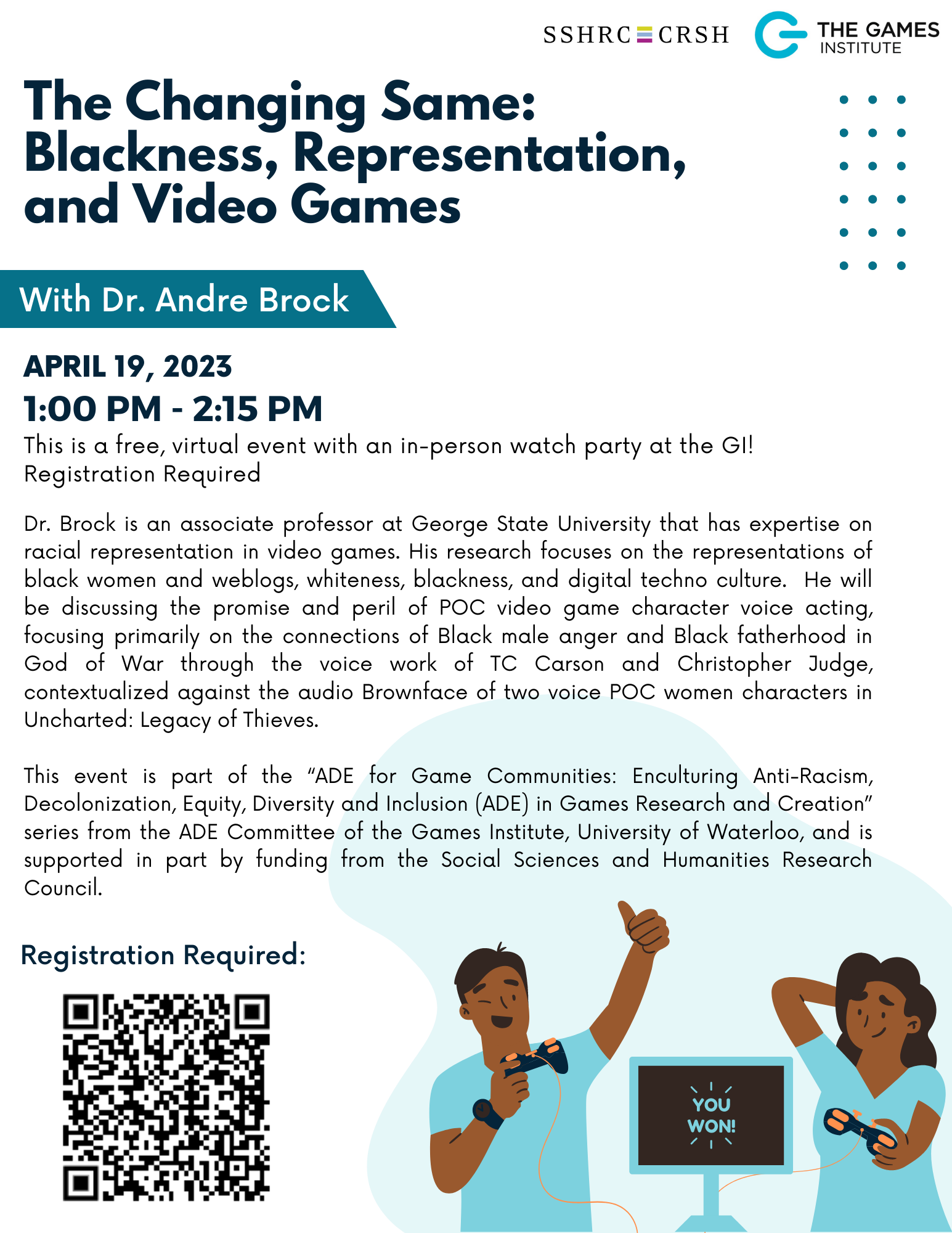 A promotional poster for "The Changing Same: Blackness, Representation, and Video Games"