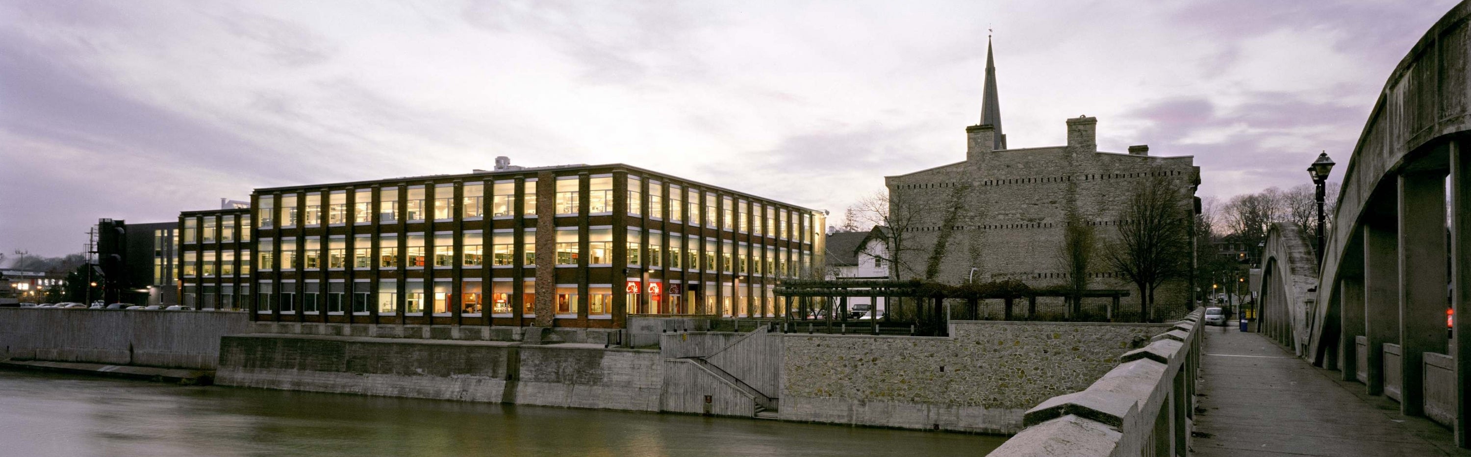 School of Architecture in Cambridge on the bank of the Grand River.