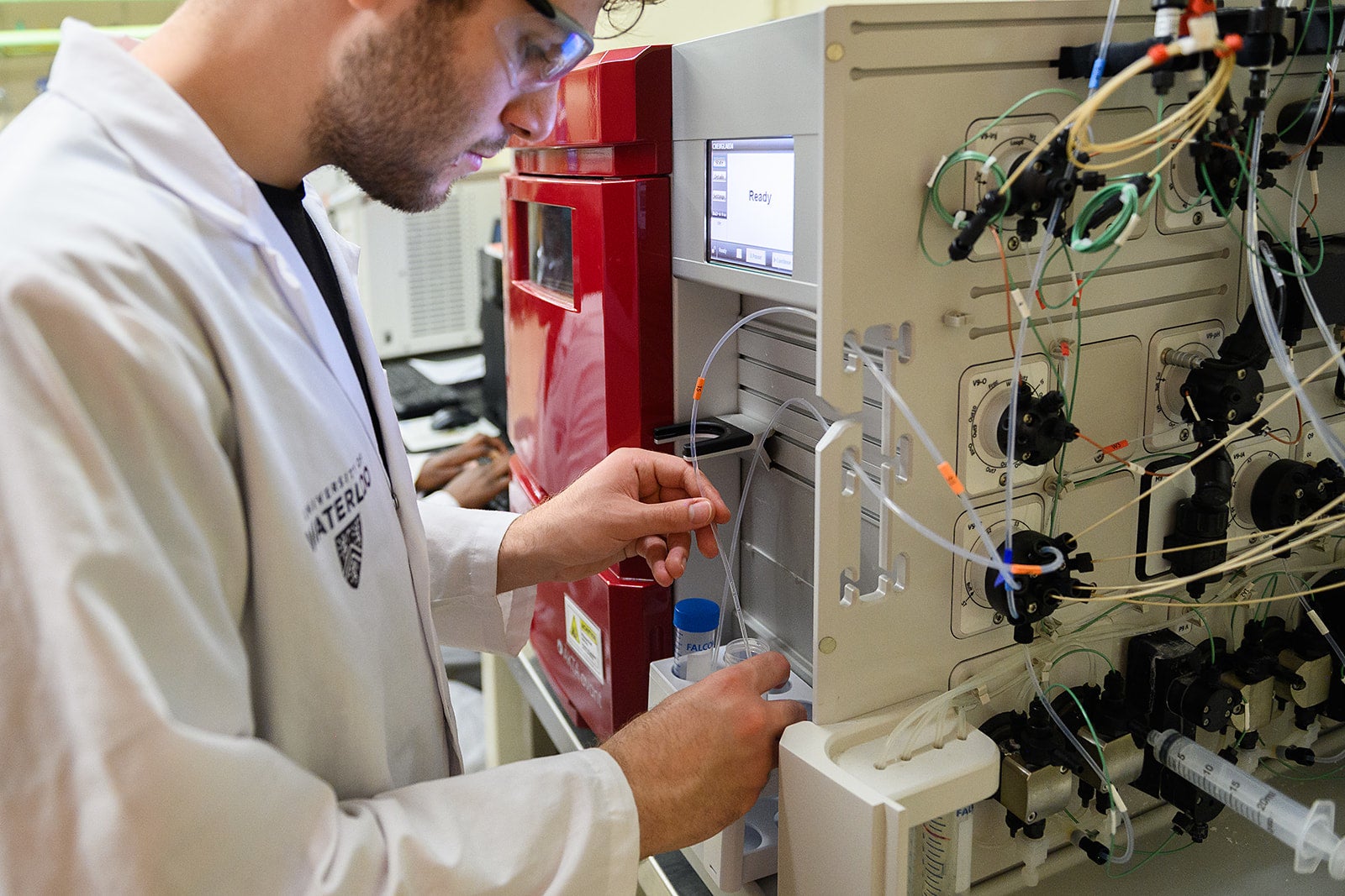 Student in lab