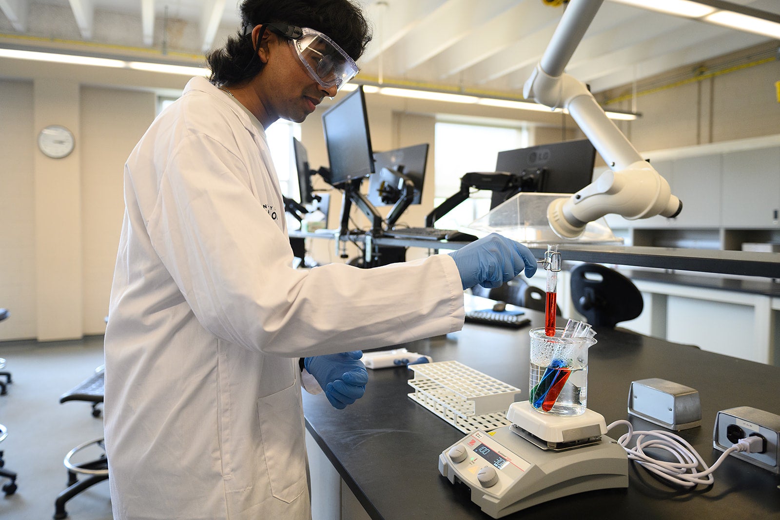 Student in lab