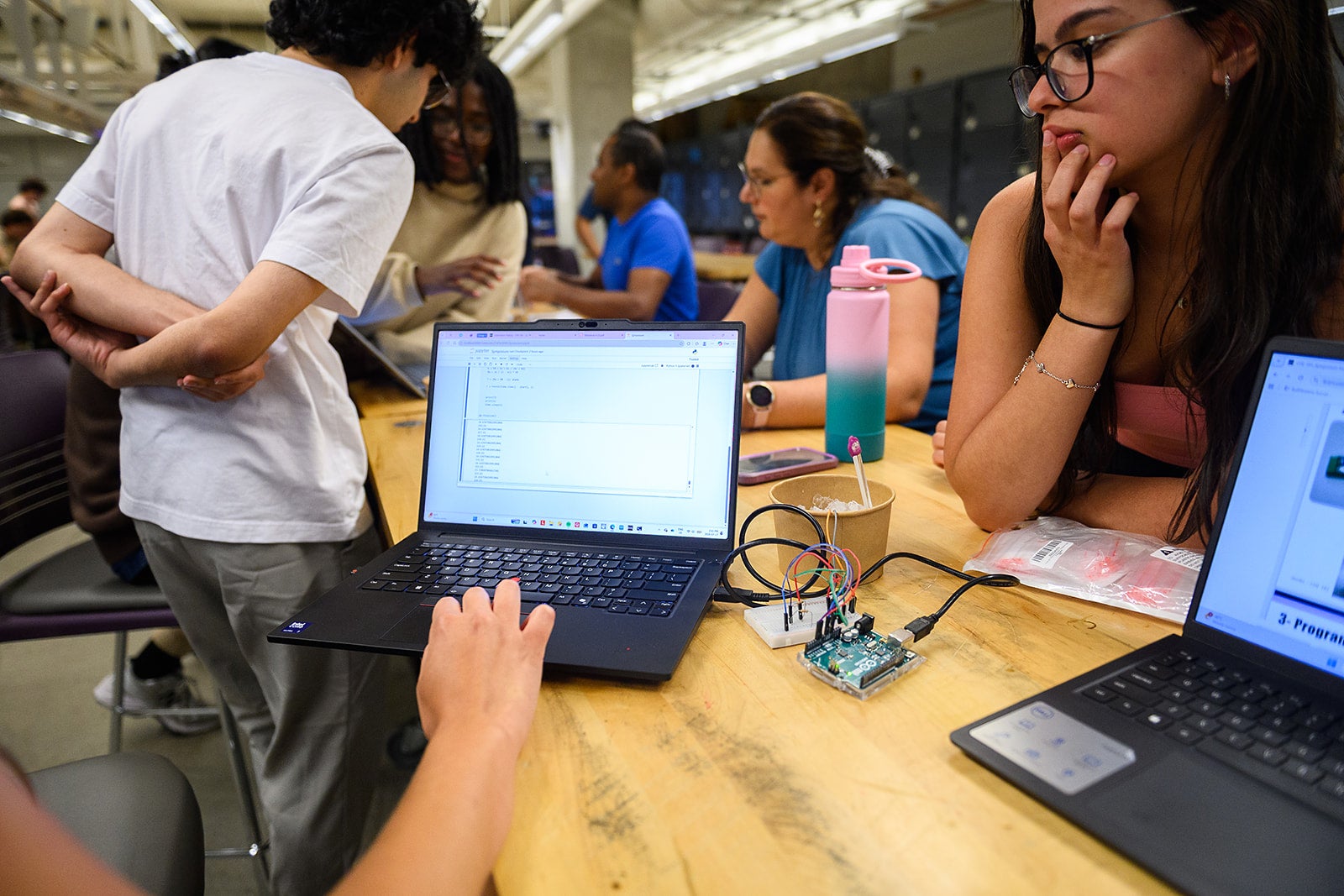 Students working in a group