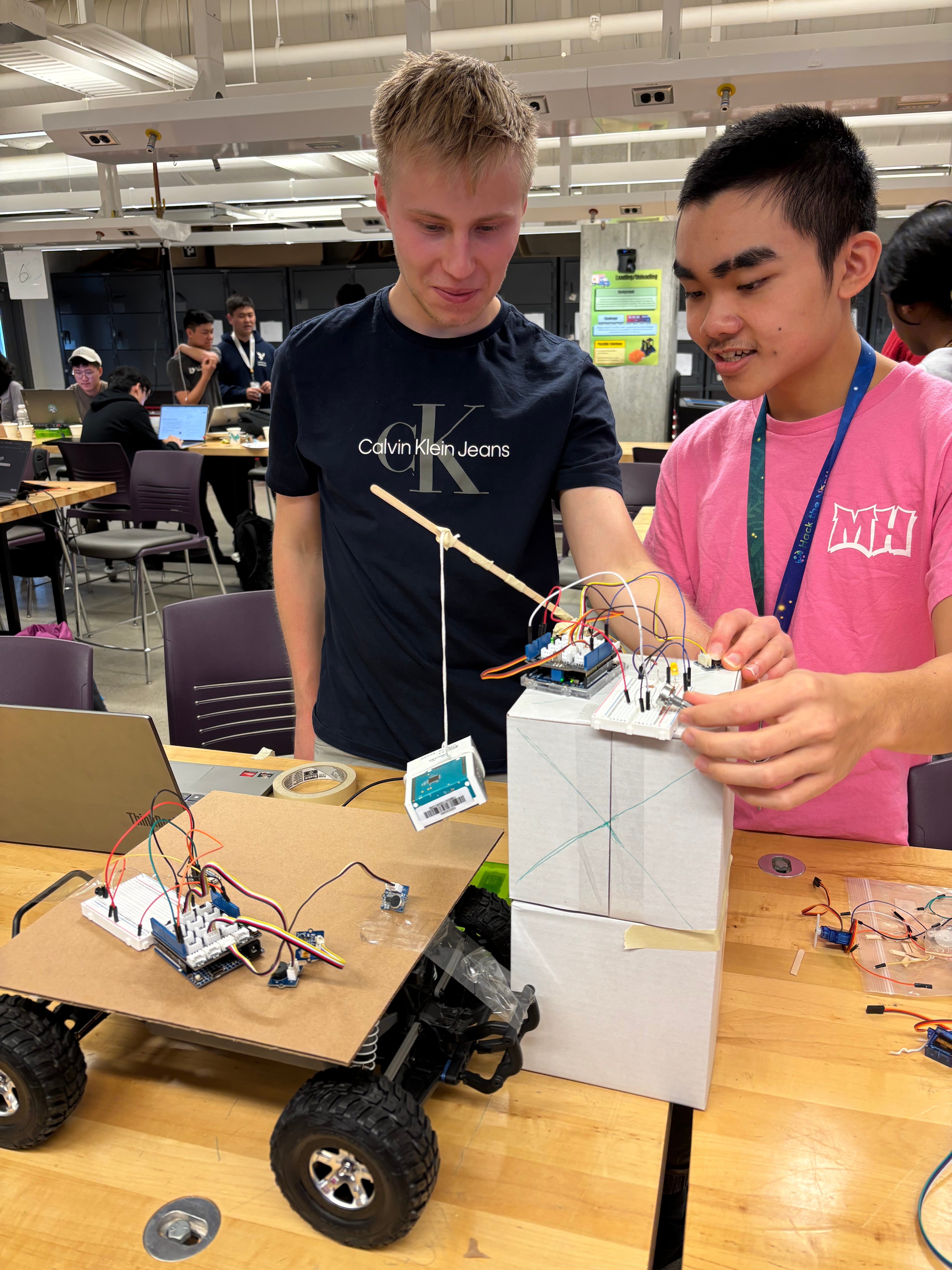 Students working on a project