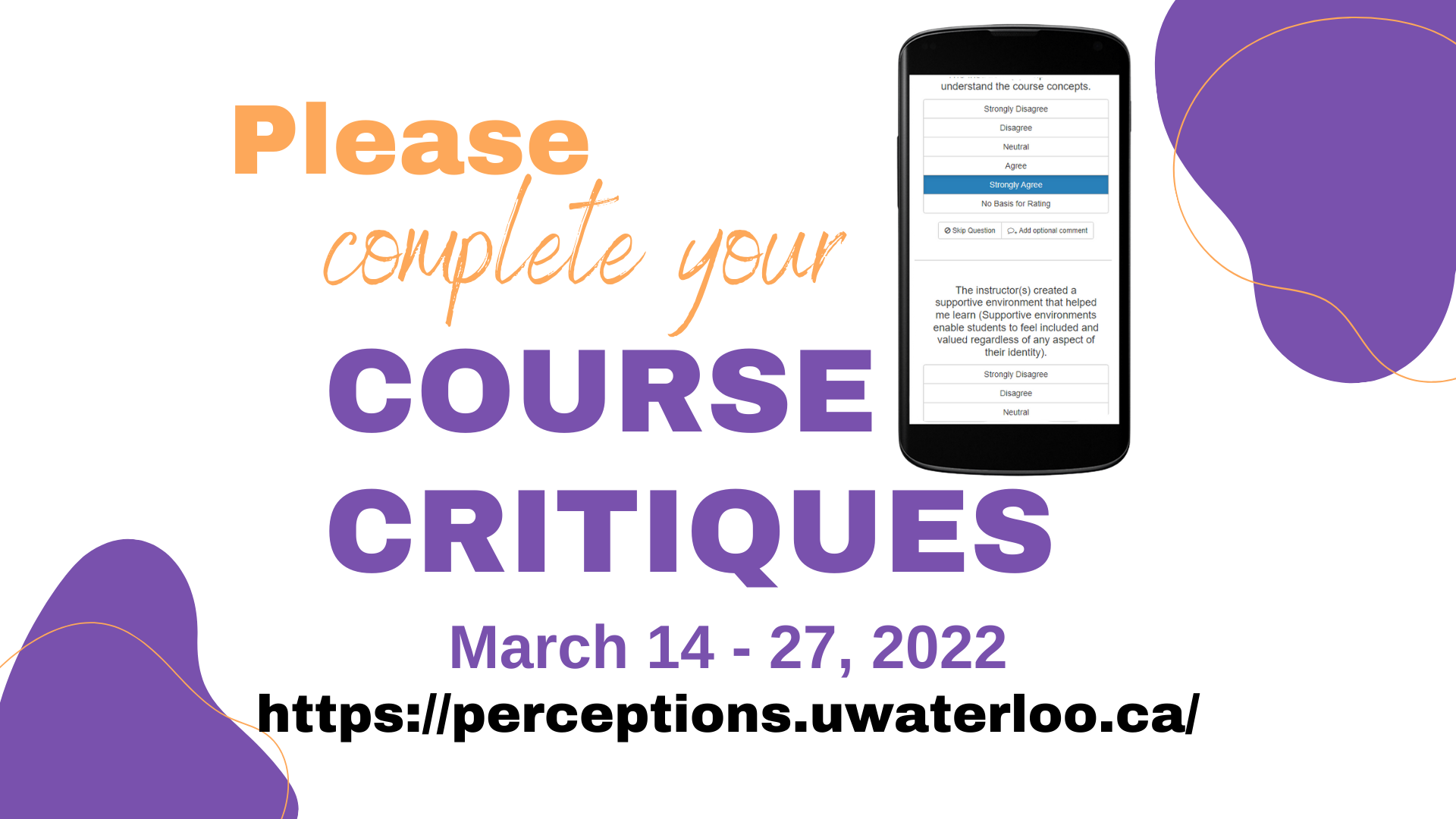 course critiques due march 27