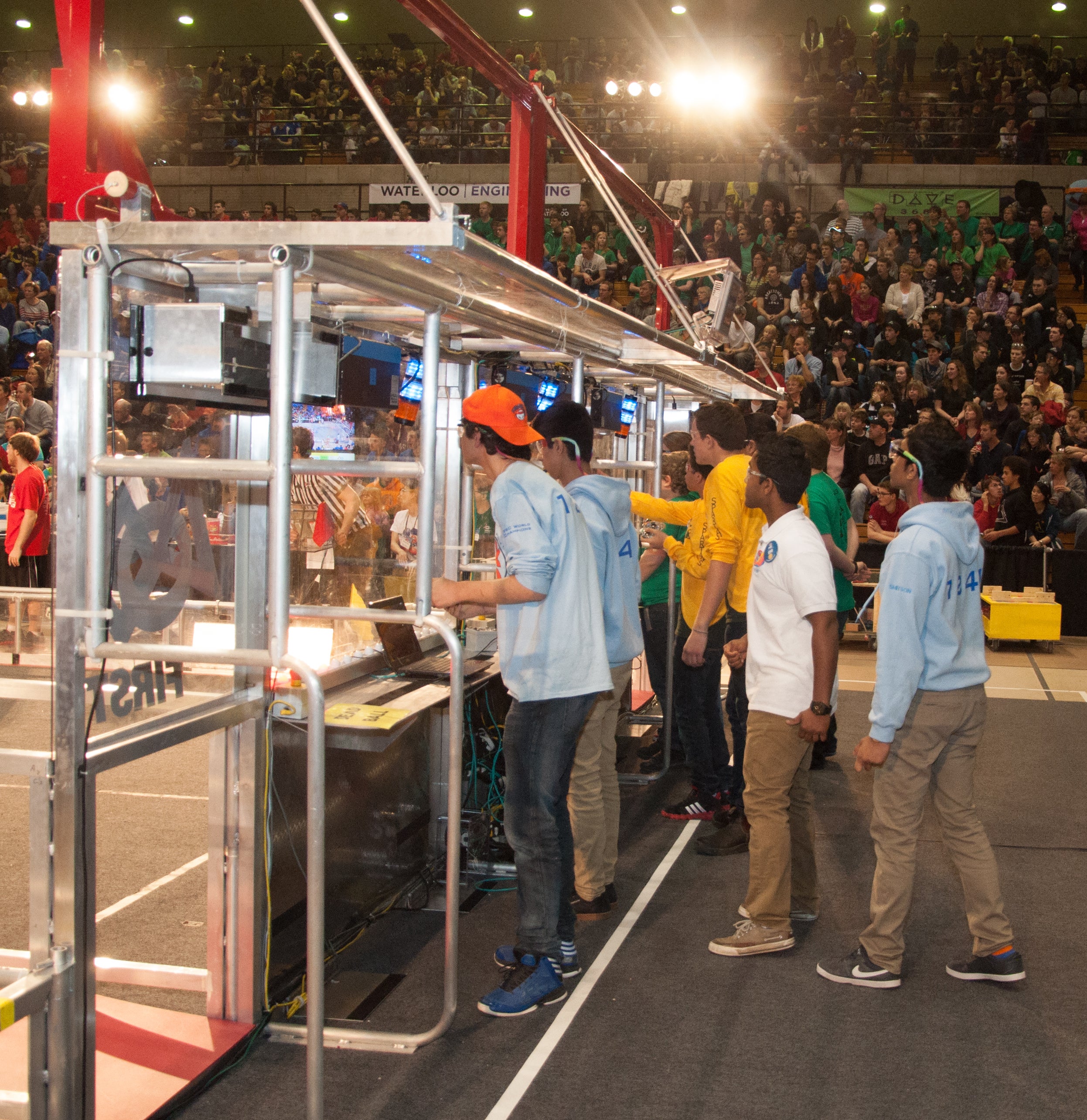 2014 FIRST robotics competitors controlling robots
