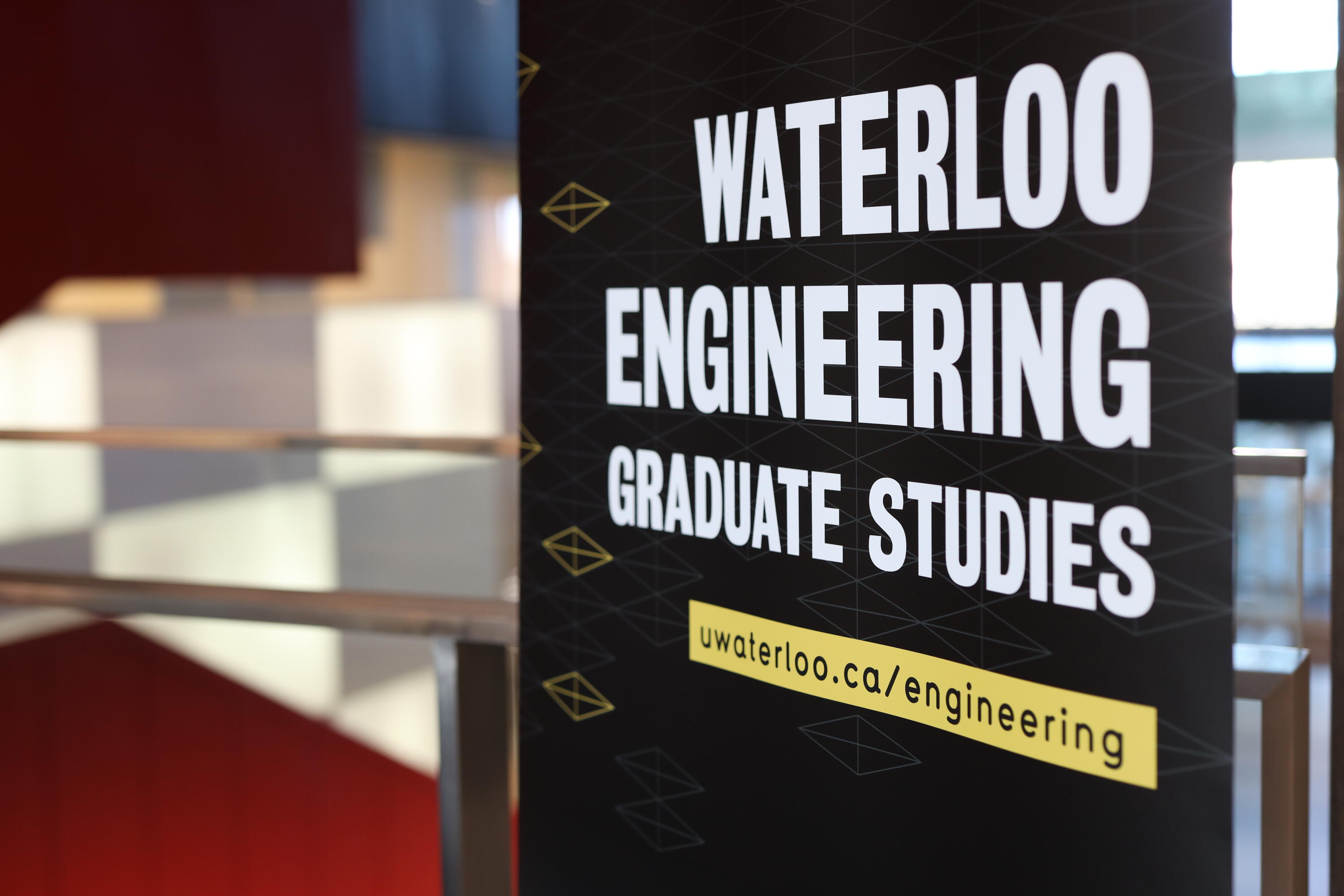 a photo of a banner reading "Waterloo Engineering Graduate Studies"