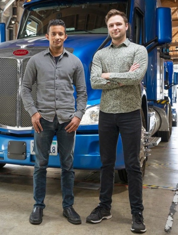 Alex Rodrigues, left, and Brandon Moak of Embark Trucks.