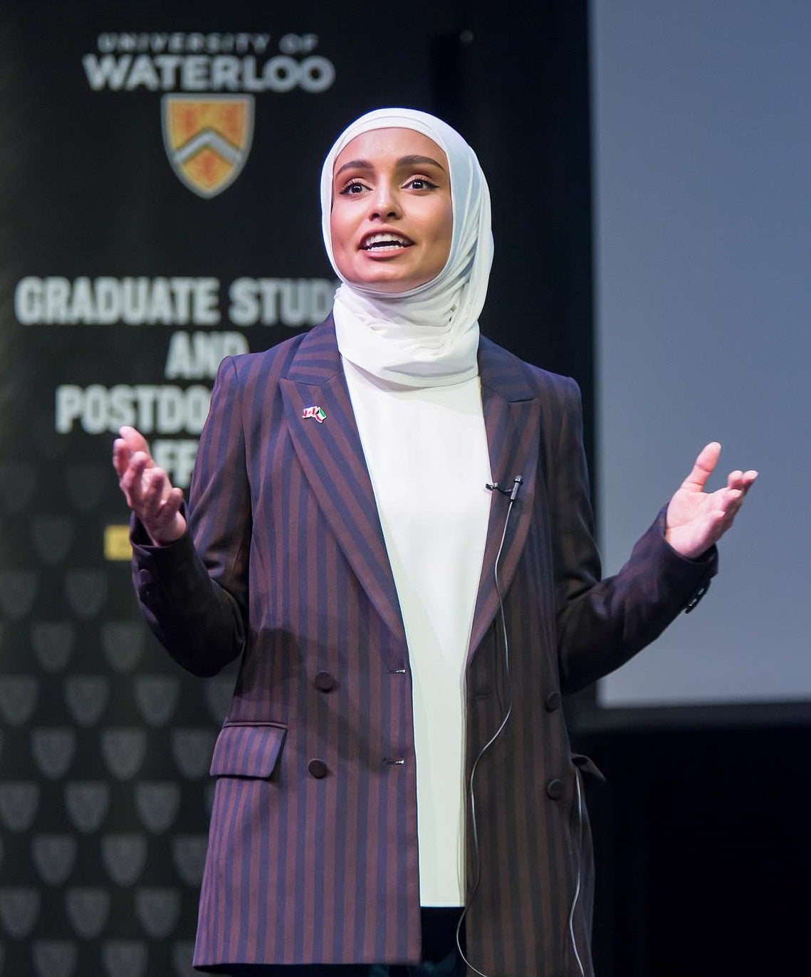 Haya Almutairi makes her presentation during the 3MT competition at the University of Waterloo last month.