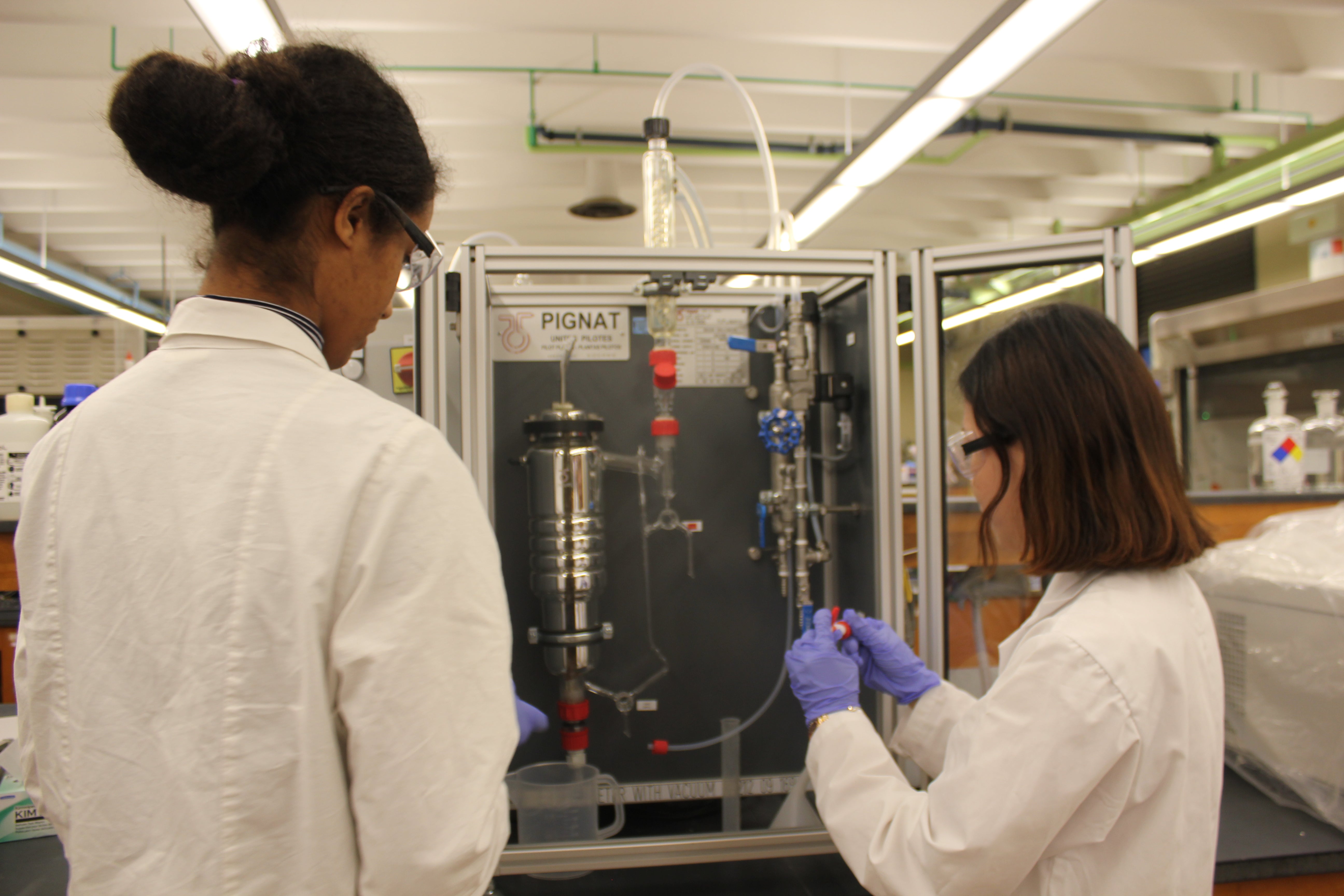 Two students in lab