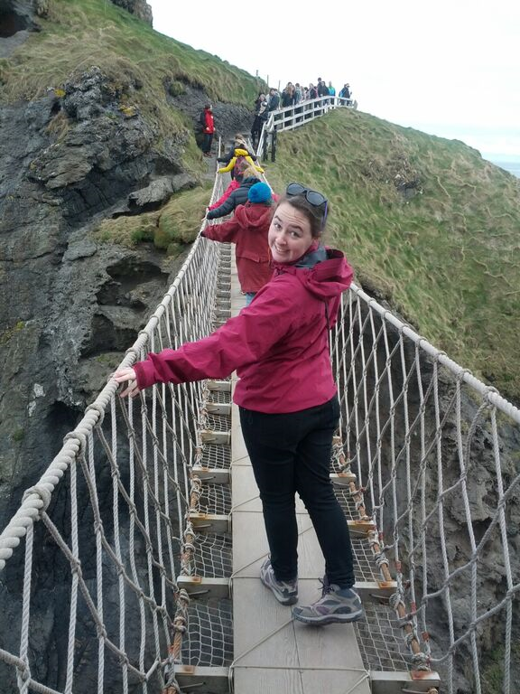 students on bridge in Ireland