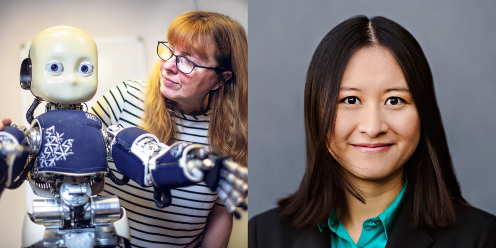 Kersten Dautenhahn and Lan Wei headshots, side by side - left to right